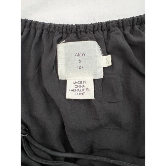 Black Satin Formal Wedding Guest with Drawcord and Cutout Neckline size Large - Picture 12 of 16